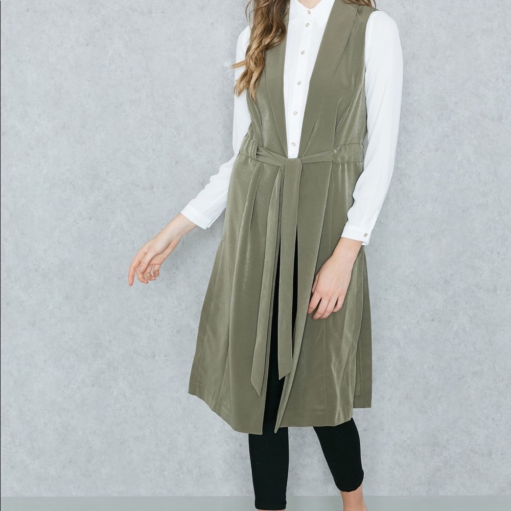 Miss Selfridge Olive Duster- sleeveless NWT